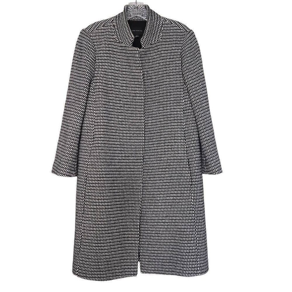 Ann Taylor Houndstooth Black & White Topper Coat Jacket Size Small